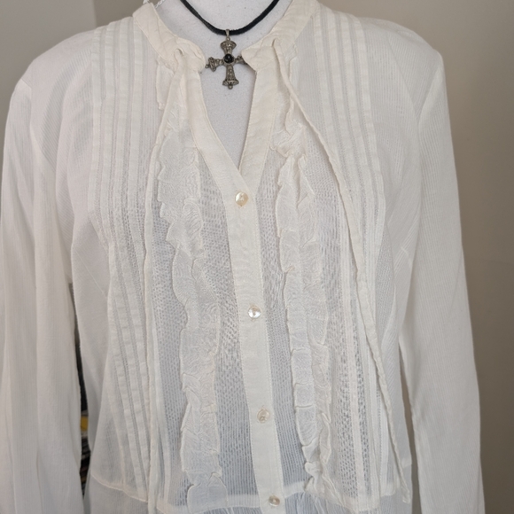 Cottagecore Cotton Tunic With Ruffles - Picture 13 of 15